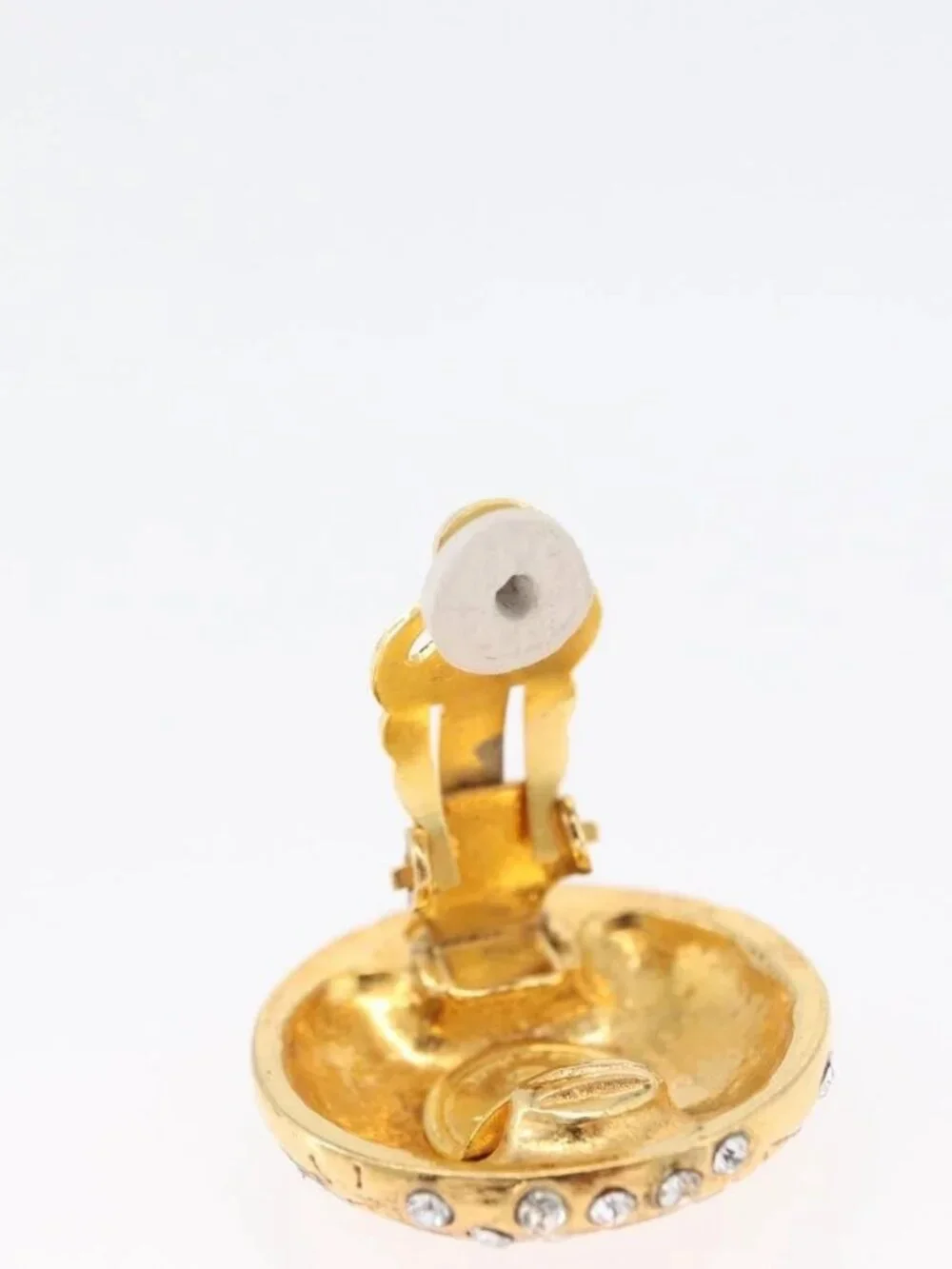 CHANEL Rhinestone Earring metal Gold Tone CC Auth ka2829 - Picture 9 of 11